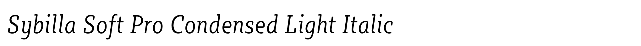 Sybilla Soft Pro Condensed Light Italic image